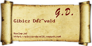 Gibicz Dévald névjegykártya